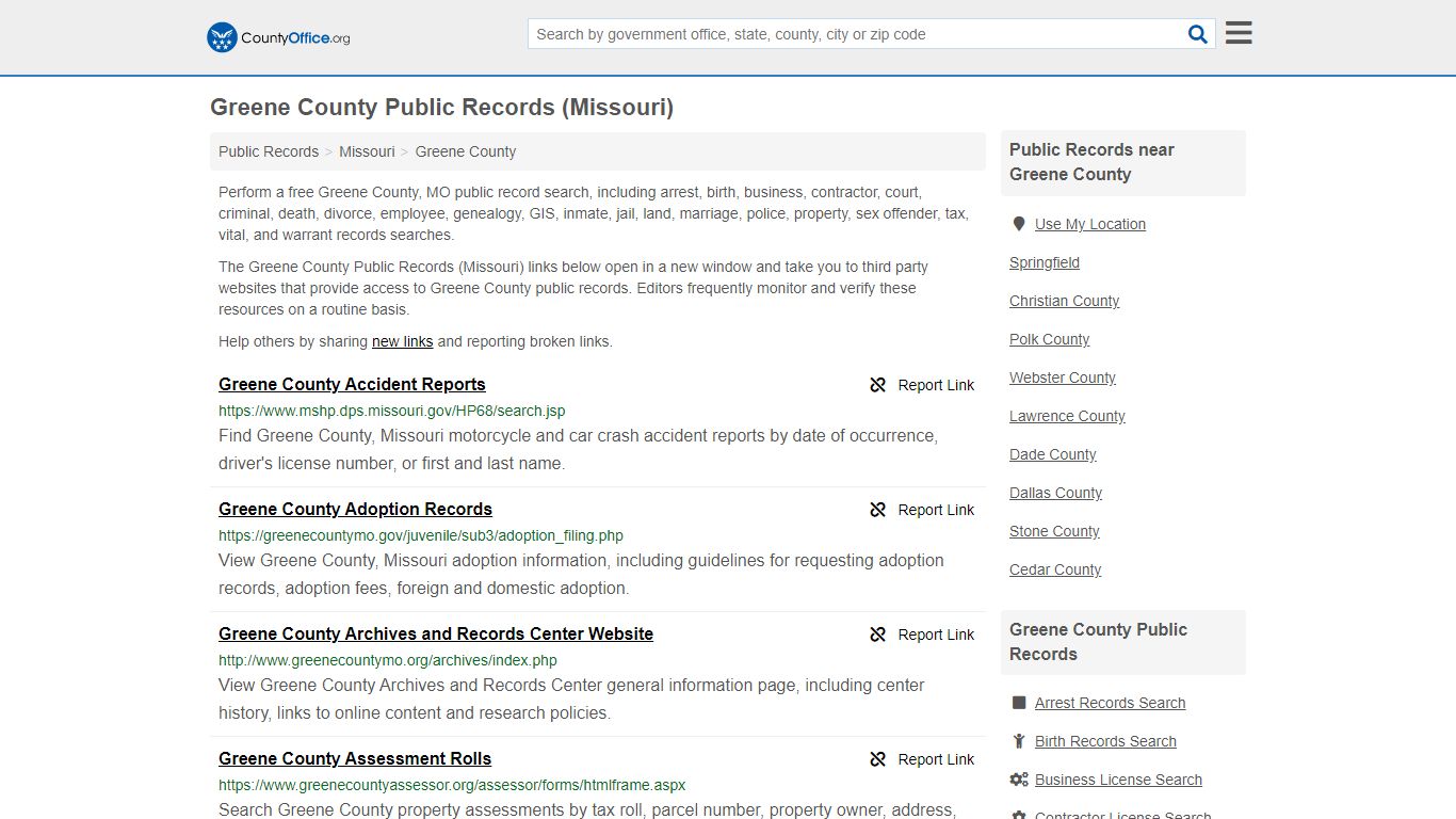Greene County Public Records (Missouri) - County Office